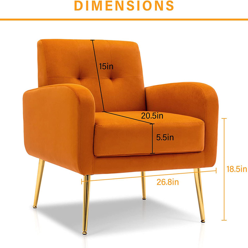 MC-1101 Fluwelen getufte woonkamer Accentstoelen Lezen Vrije tijd Fauteuil