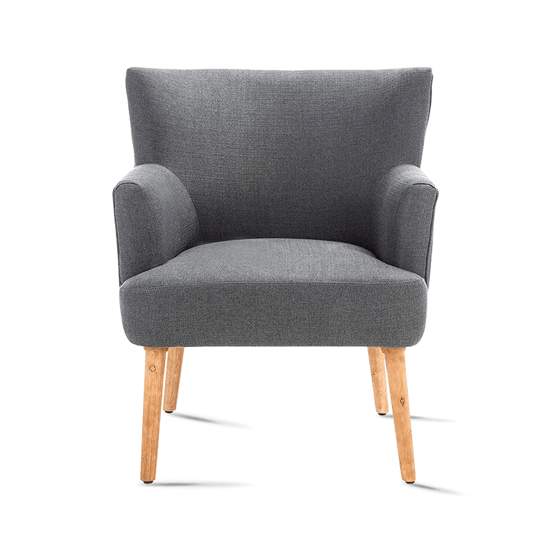 MC-1102 Midcentury fluwelen stoffen fauteuil met houten poten