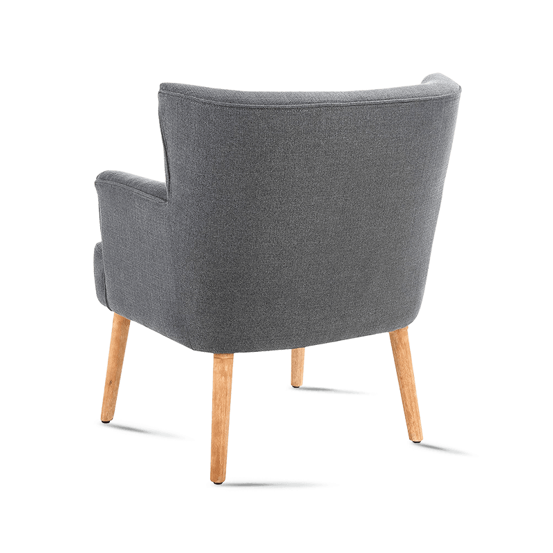 MC-1102 Midcentury fluwelen stoffen fauteuil met houten poten