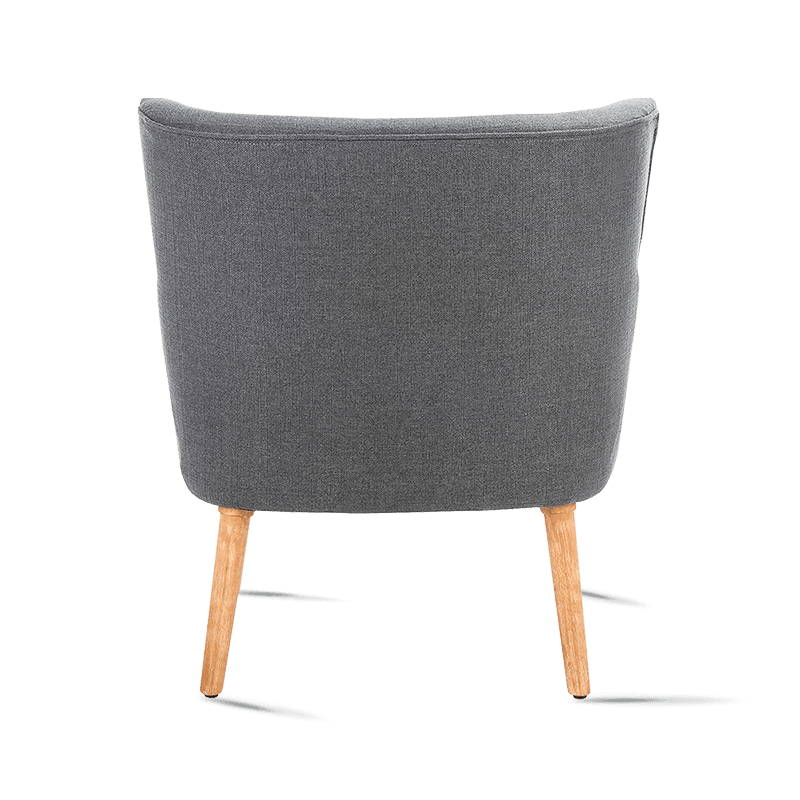 MC-1102 Midcentury fluwelen stoffen fauteuil met houten poten