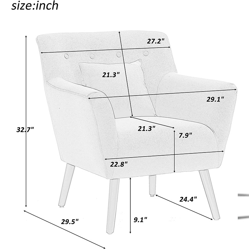 MC-1103 Fauteuils met accent in fluweel in de woonkamer met comfortabele bekleding